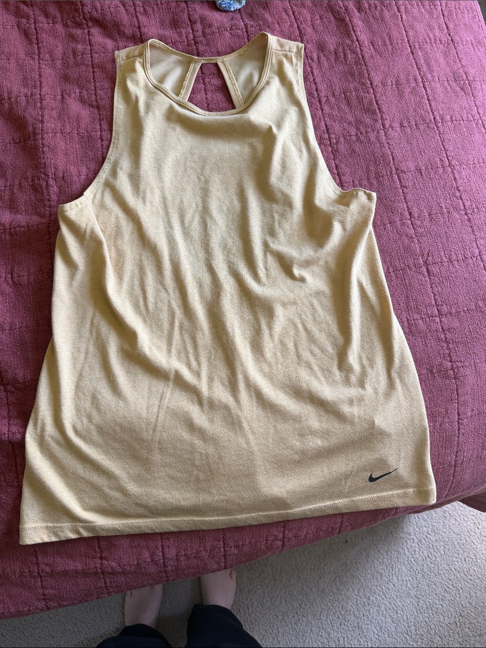 Nike Light Yellow Racerback Training Tank
